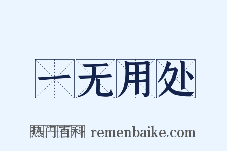 一无用处是什么意思的图片